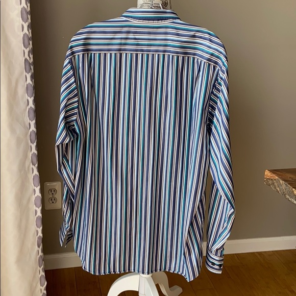 Lacoste Regular Fit Stripe Button Up Shirt - Picture 6 of 9